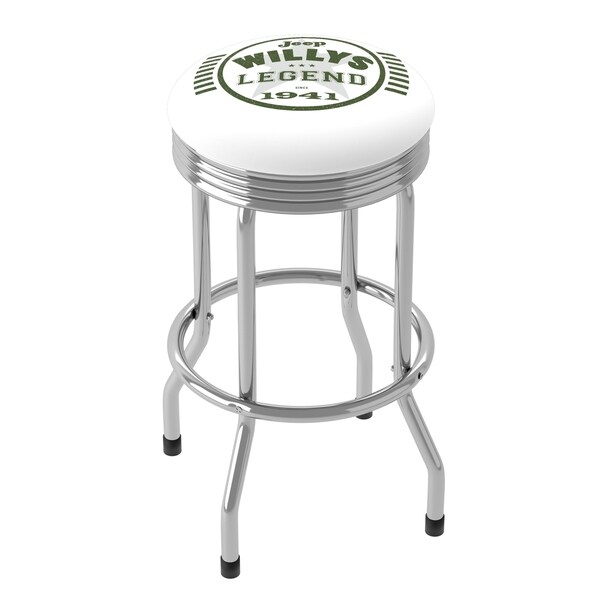 Jeep Willys Legend Green 360 Degree Swivel Barstool with Foam Padded Seat - 20.75 x 20.75 x 29