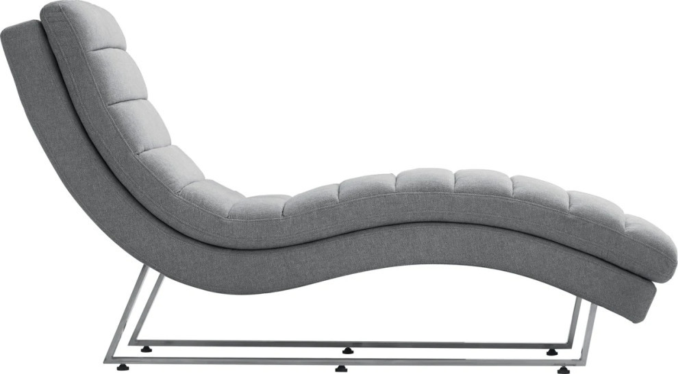 Meredith Modern Contemporary Plush Gray Fabric Lounge Chaise   Contemporary   Indoor Chaise Lounge Chairs   by V.S.D Furniture  Houzz