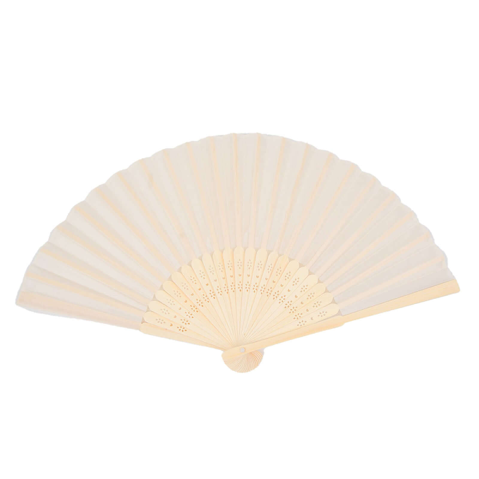 5 Pack Ivory Asian Silk Folding Fans Party Favors, Oriental Folding Fan Favors