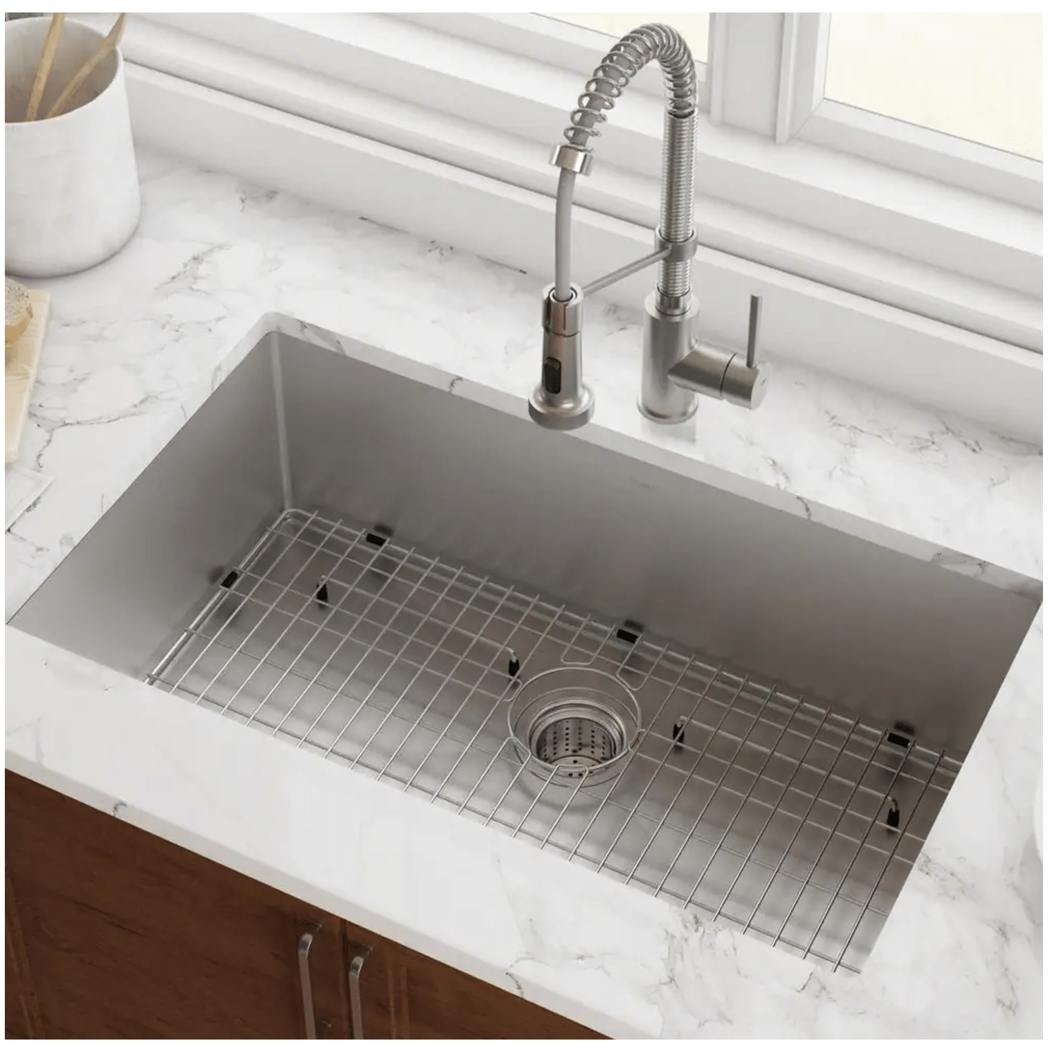 Kraus Standart Pro 32in. 16 Gauge Undermount Single Bowl Stainless Steel Kitchen Sink (KHU100-32)