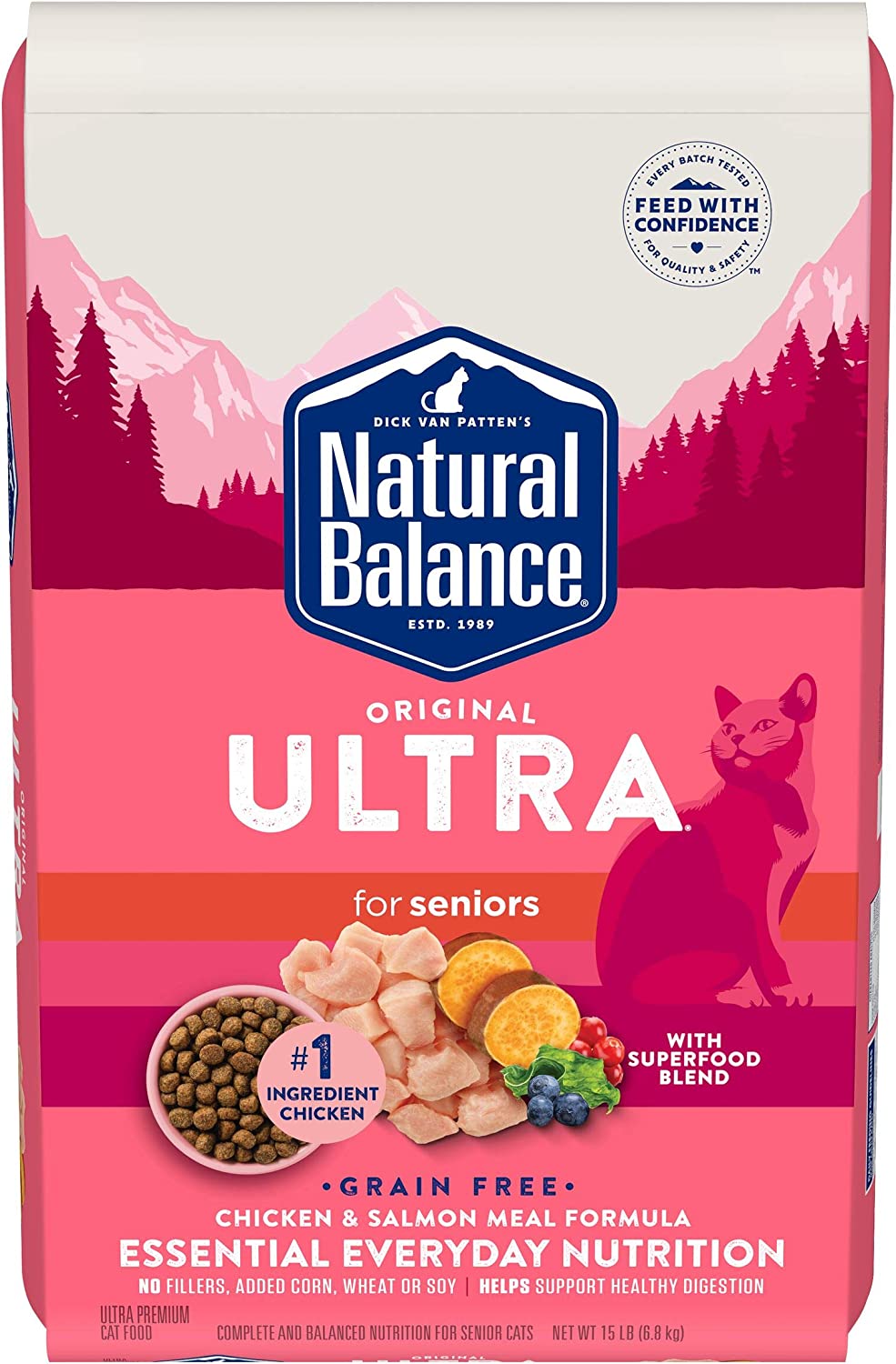 Natural Balance Original Ultra Indoor Chicken and Salmon Meal Dry Cat Food 15 Pound (Pack of 1)