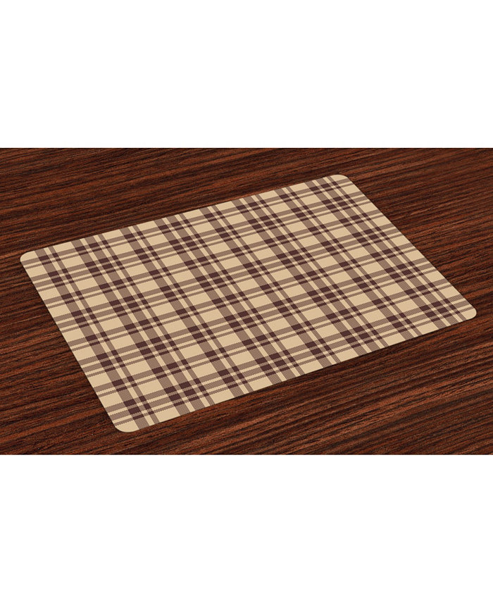 Ambesonne Tan and Brown Place Mats Set of 4