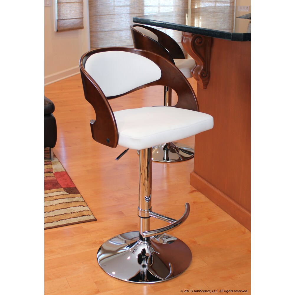 Carson Carrington Visby Mid-century Modern Cherry Wood Adjustable Barstool