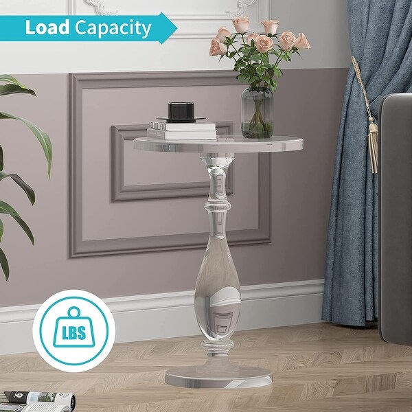 Mixoy Small Acrylic Side Table for Small Spaces， Small Bedside Table， Acrylic Nightstand Table， Home Accent End Table