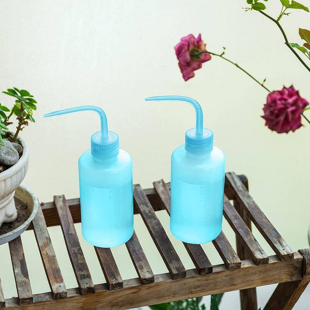 Squeeze Watering Can 250 ml Blue Plastic Bottle Squeeze Watering Can for Indoor And Outdoor Plant Watering (2-Pieces) B0914WS9SN