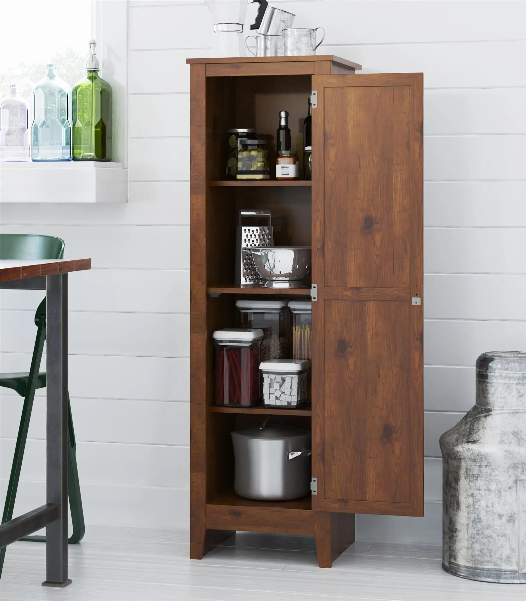 Milford Pine Single Door Storage Pantry