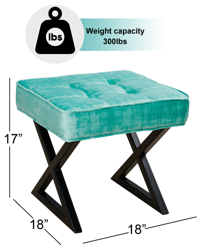 Textured Velvet Pouf Stool   Contemporary   Vanity Stools And Benches   by BNF Home  Houzz