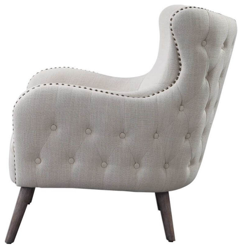 Uttermost Donya 31 x 35 quotAccent Chair  Cream   Midcentury   Armchairs And Accent Chairs   by Designer Lighting and Fan  Houzz