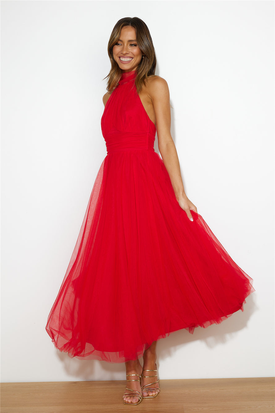 Tangled Up Maxi Dress Red