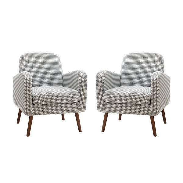 Aeetes Modern Upholstered Armchair with Solid Wood Legs Set of 2 by HULALA HOME