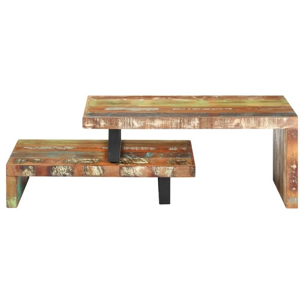 vidaXL 2 Piece Coffee Table Set Solid Reclaimed Wood