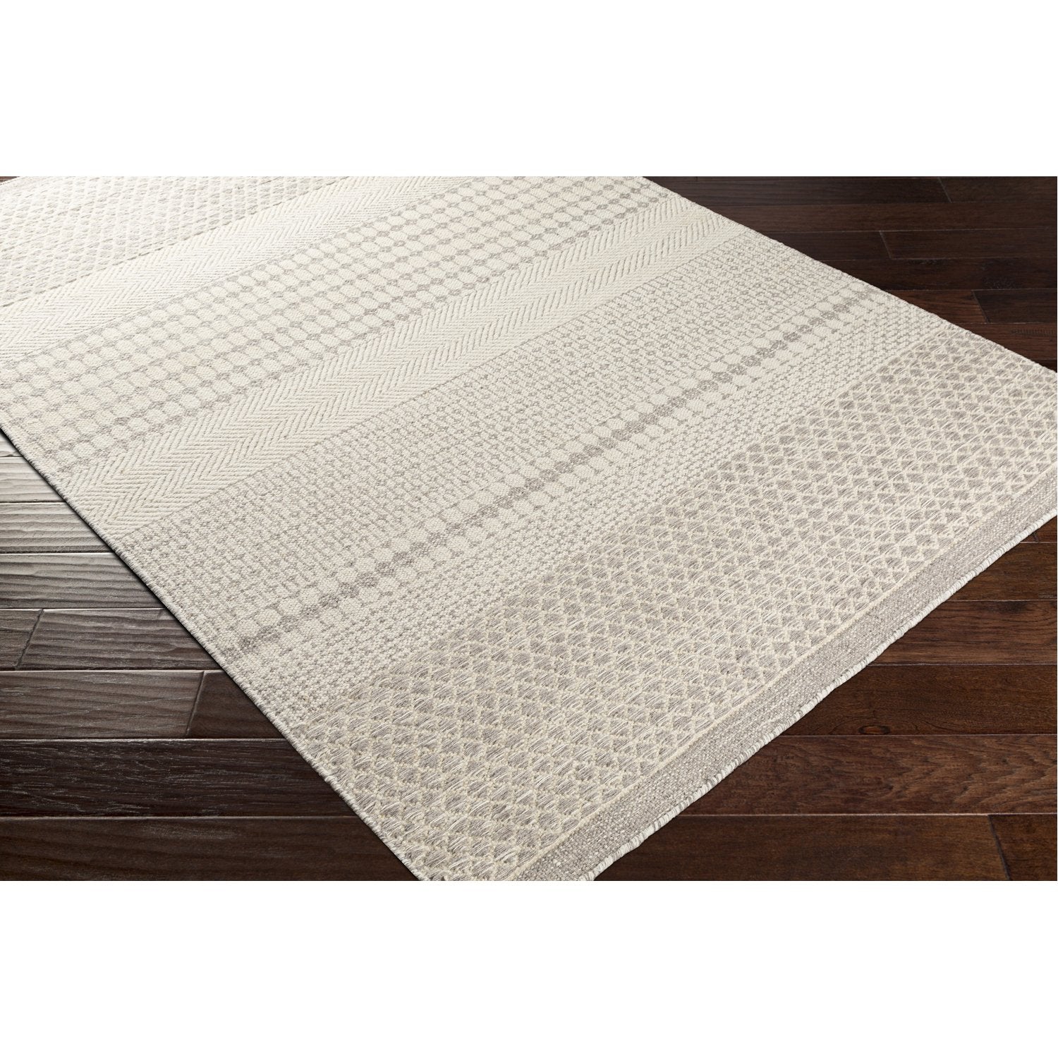 Mardin Hand Woven Rug in Beige, Medium Gray