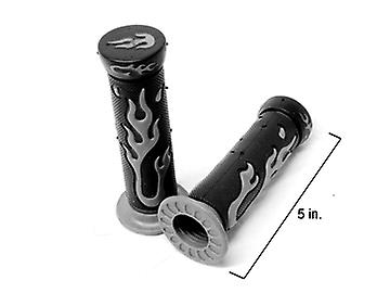 Red Flame Motorcycle Rubber Hand Grips 7/8