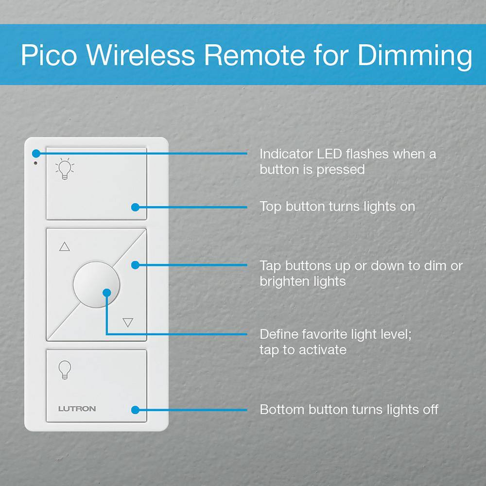 Lutron Caseta Smart Dimmer Switch and Remote Kit for Wall and Ceiling Lights 150-Watt LED Bulbs (P-PKG1W-WH-R) P-PKG1W-WH-R