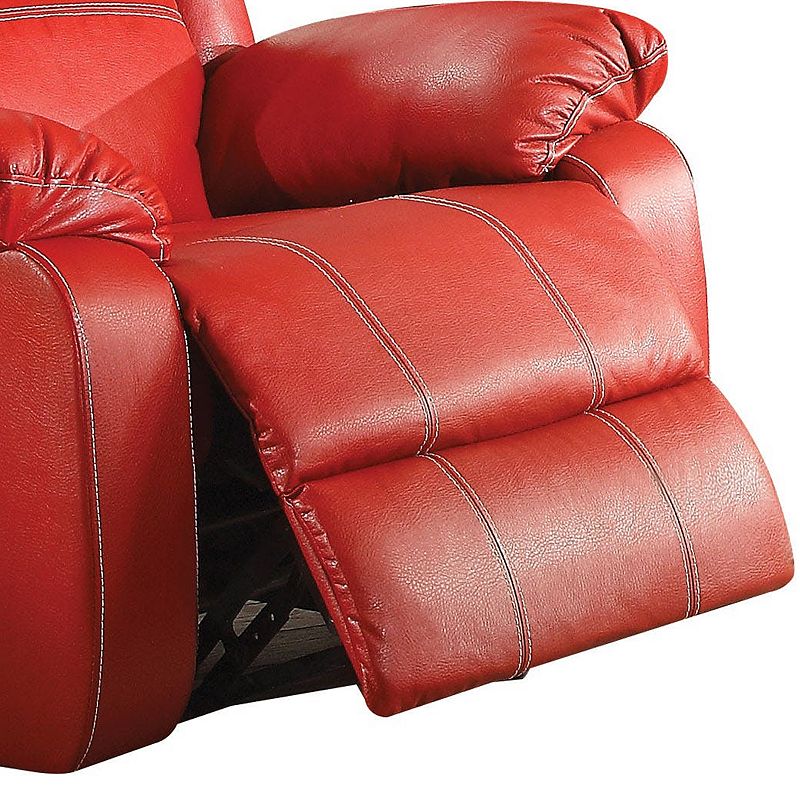 Leather Rocker Recliner Chair， Red