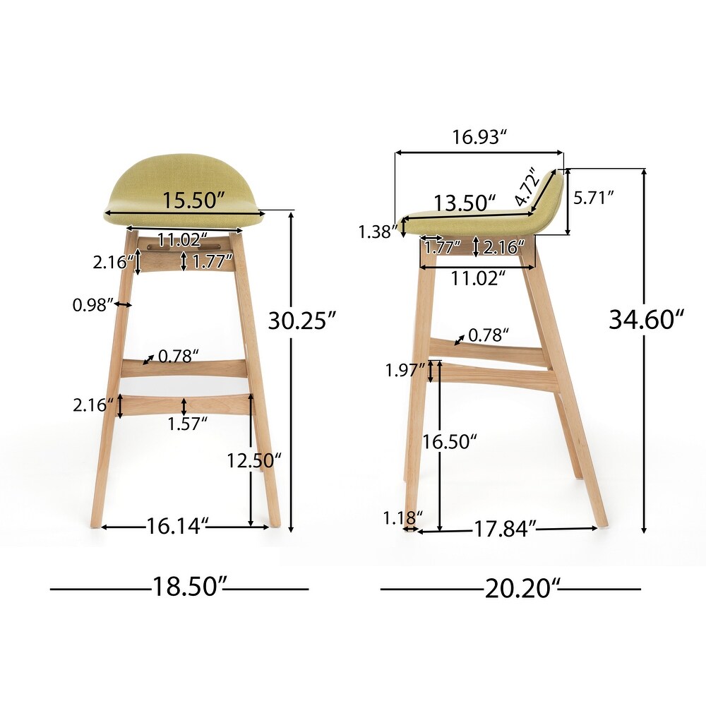 Carson Carrington Viborg 35 inch Green Fabric Bar Stool (Set of 2) by