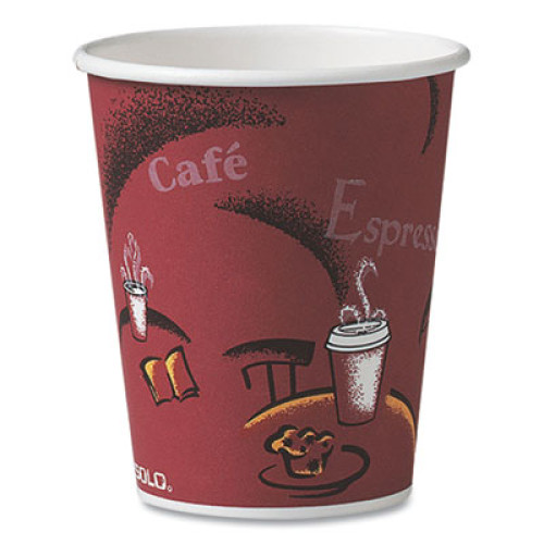 Dart Solo Bistro Design Hot Drink Cups， Paper， 10oz， 1000/Carton (370SI)