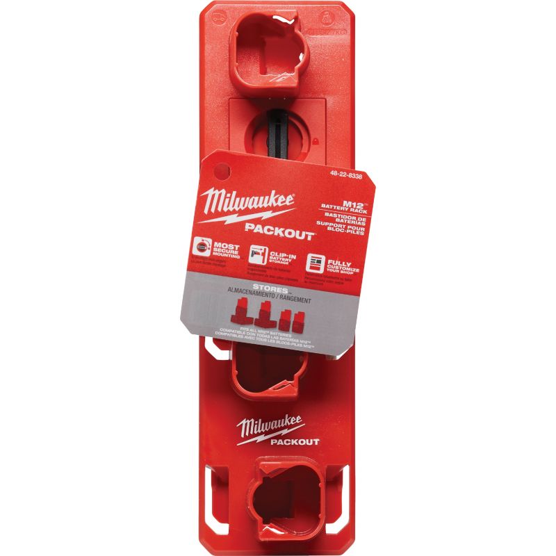 MW PACKOUT M12 Battery Rack 4 Battery Red