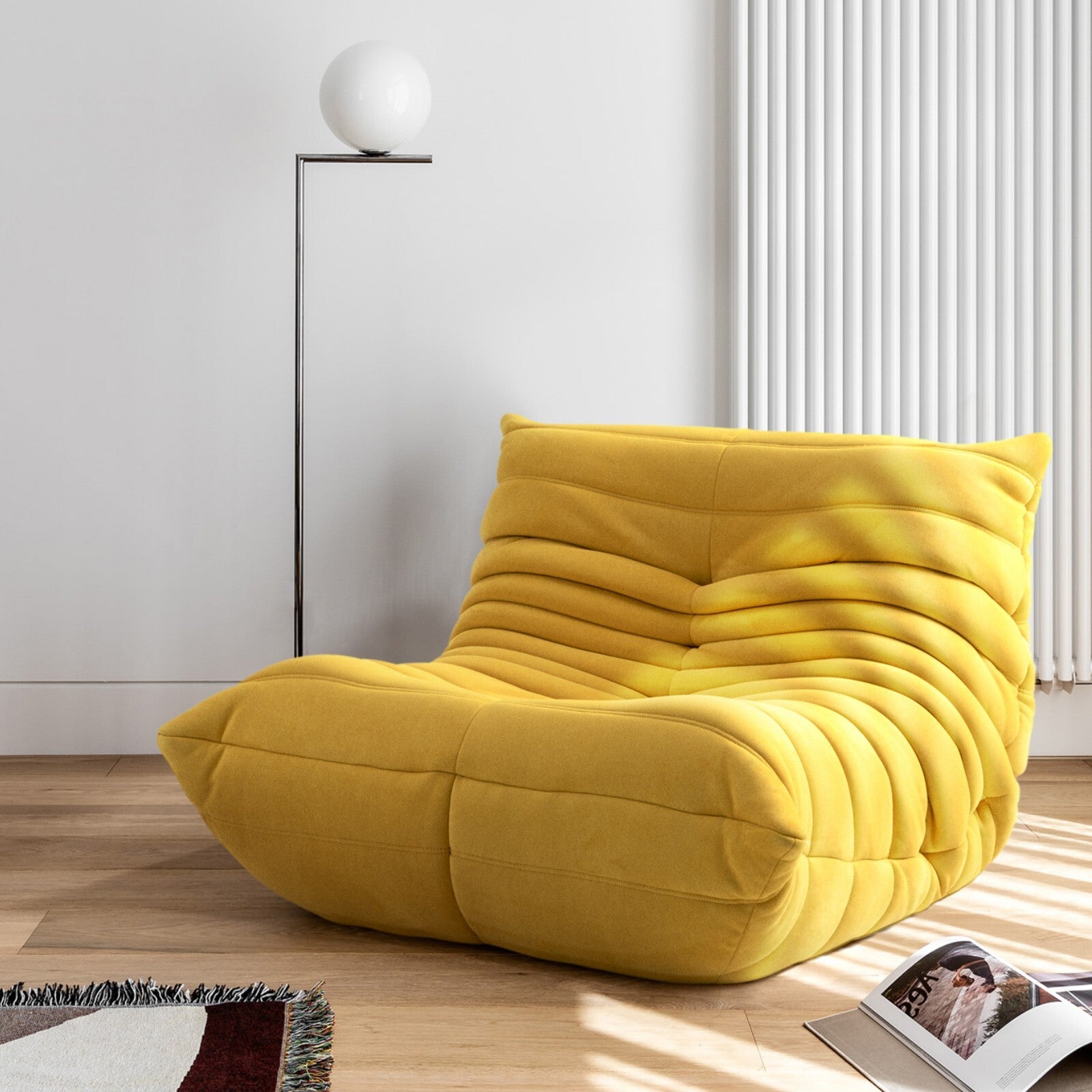 Cottinch Bean Bag Chair, All Ages, Suede Yellow