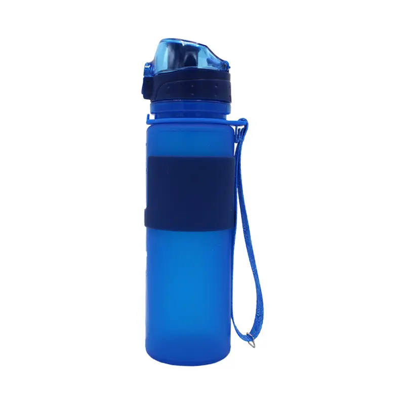 Wholesale Foldable Food Grade Heat Resistant Silicone Travel Water Bottle For Gym Sport Outdoor Camping