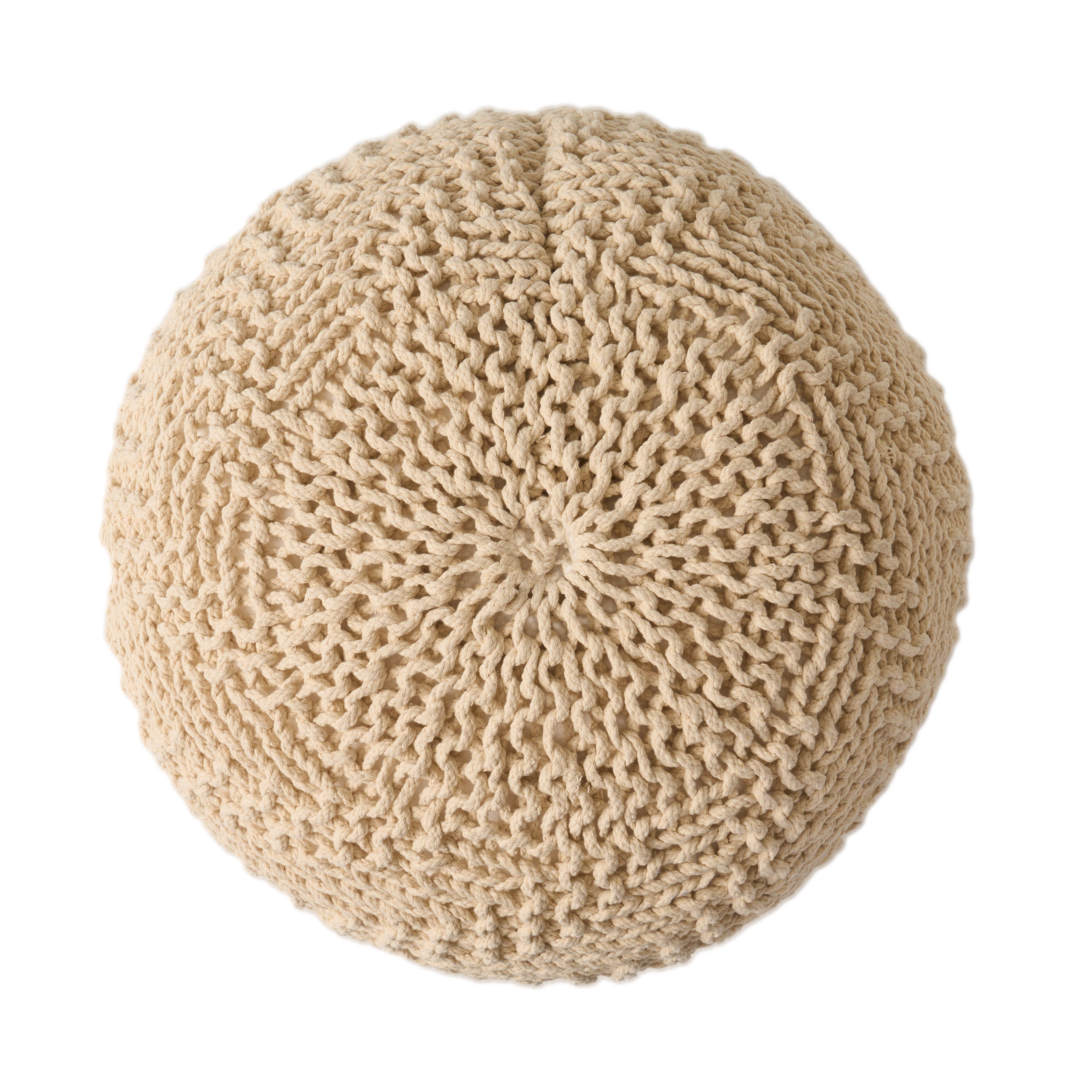 Flovilla Modern Knitted Round Pouf