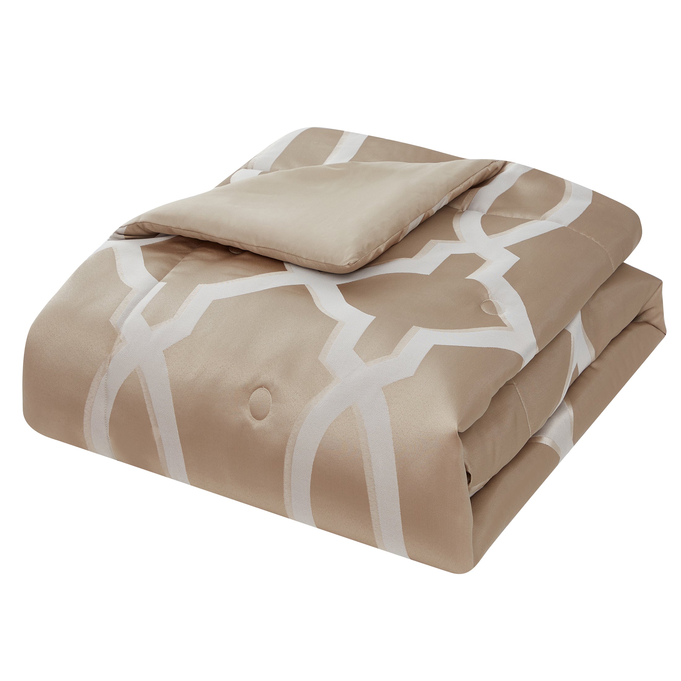 Mainstays Artemis 7-Piece Taupe Trellis Polyester Comforter Set， King