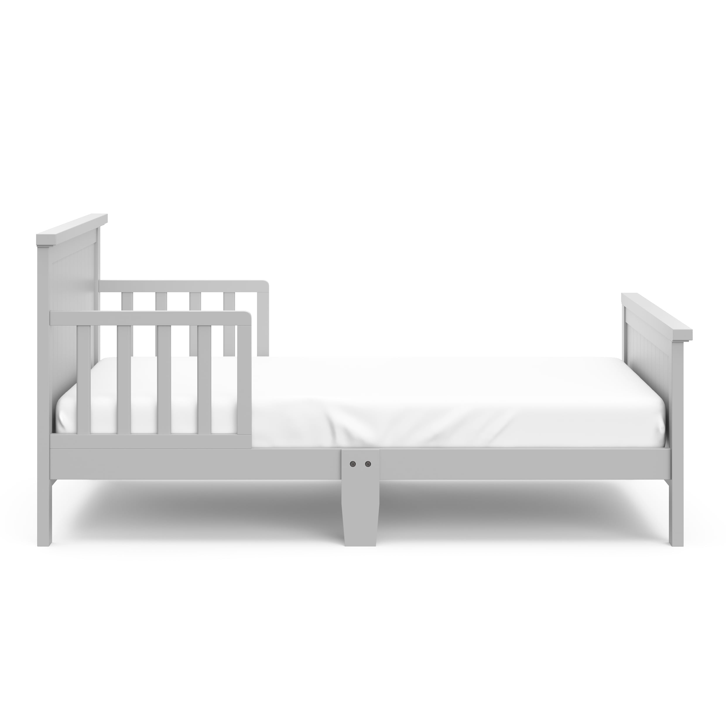 Graco Bailey Wood Single Toddler Kids Bed, Guardrails Included Pebble Gray