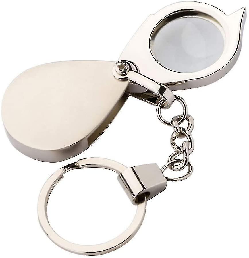 Magnifying Glass Keychain 15x Handheld Pocket Magnifier Small Folding Hand Held Magnifier For Reading Coins Hobby Travel