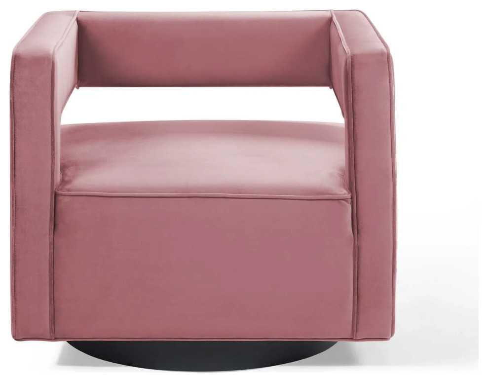 Urban Dusty Rose Performance Velvet Swivel Armchair   Contemporary   Armchairs And Accent Chairs   by Virgil Stanis Design  Houzz