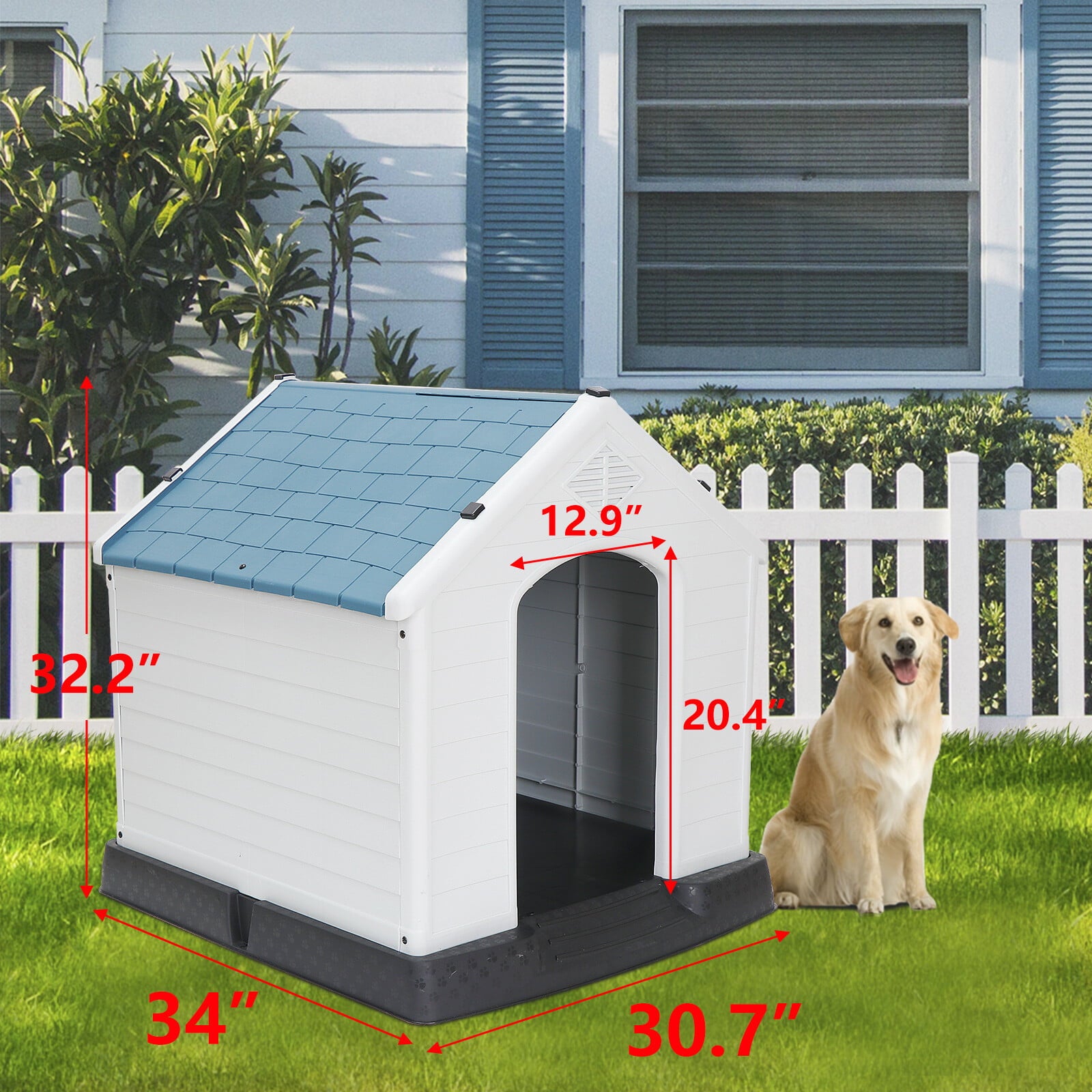 ZENSTYLE Large Dog House Insulated Waterproof Pet Kennel Shelter Indoor Outdoor