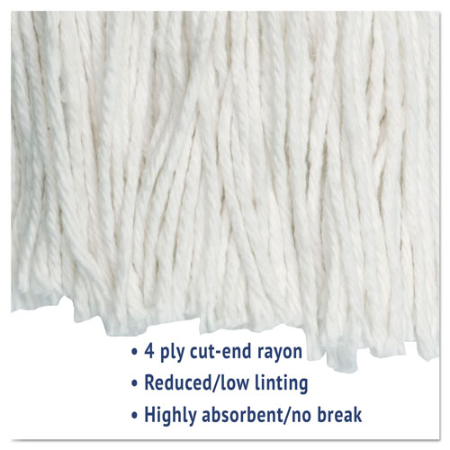 Boardwalk Cut-End Wet Mop Head | Rayon， No. 20， White | BWK2020REA