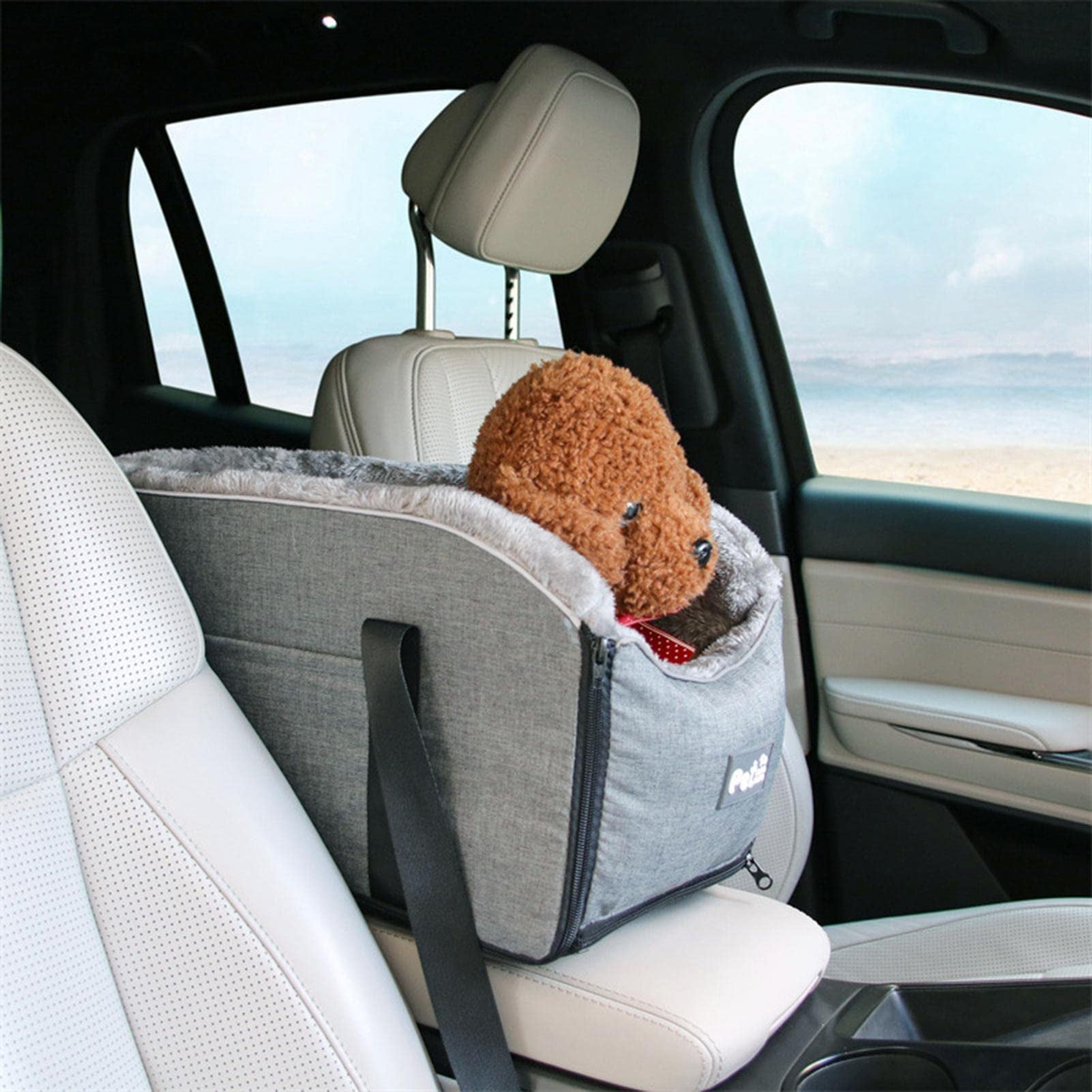 Center Console Car Dog Seat， Dog Car Booster Seat， Armrest Small Dog Car Travel Seat， Portable Travel Bags for Dogs Cats， Washable Dog Cat Booster Seat On Car Armrest