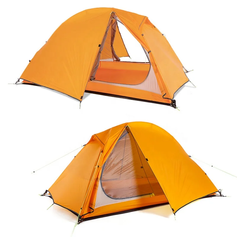 Outdoor Double layer Four Seasons Tent Aluminum Mountain Waterproof Tent Ultralight Camping Hiking Tent 2 Person