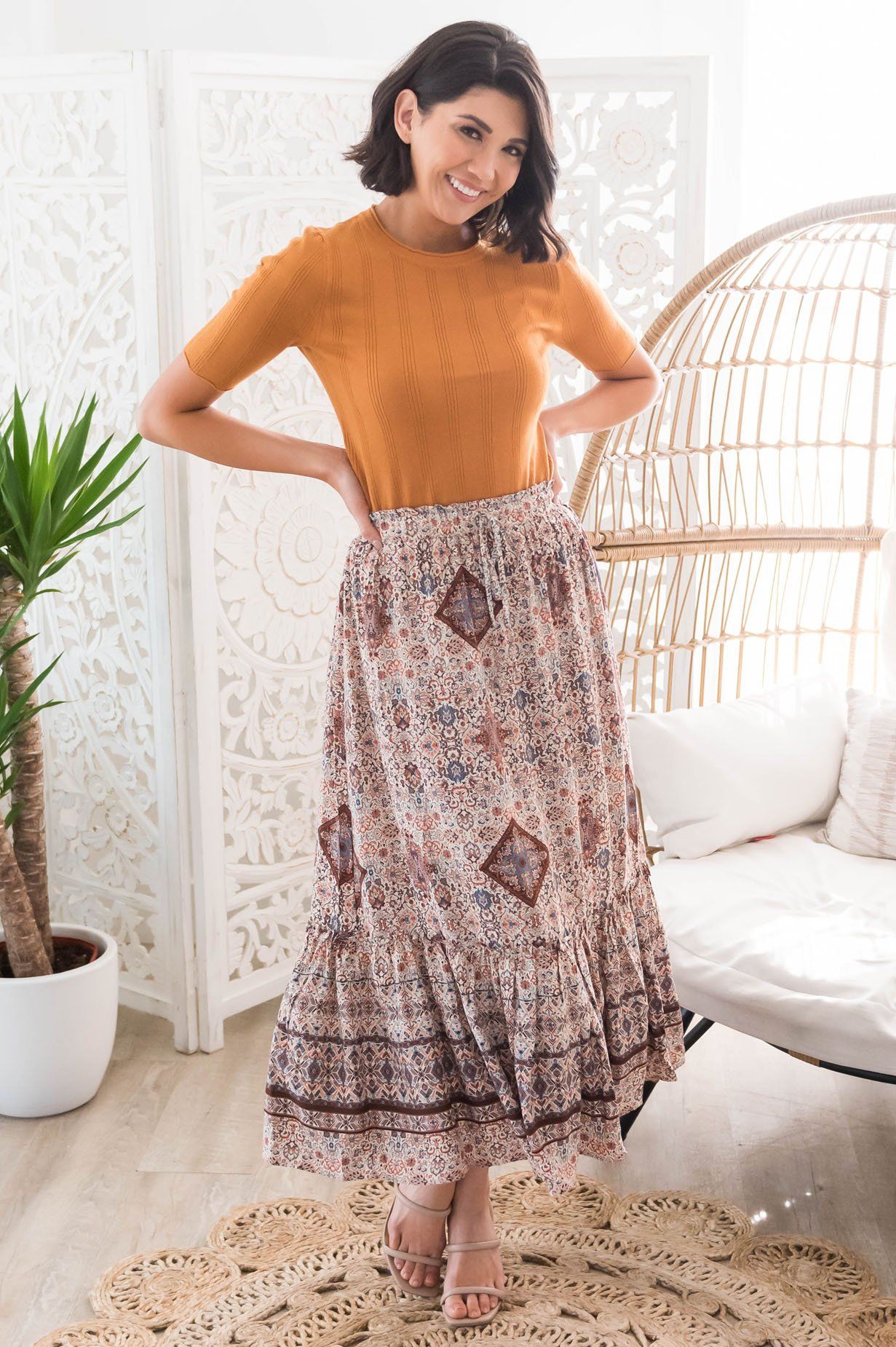 On An Adventure Modest Skirt