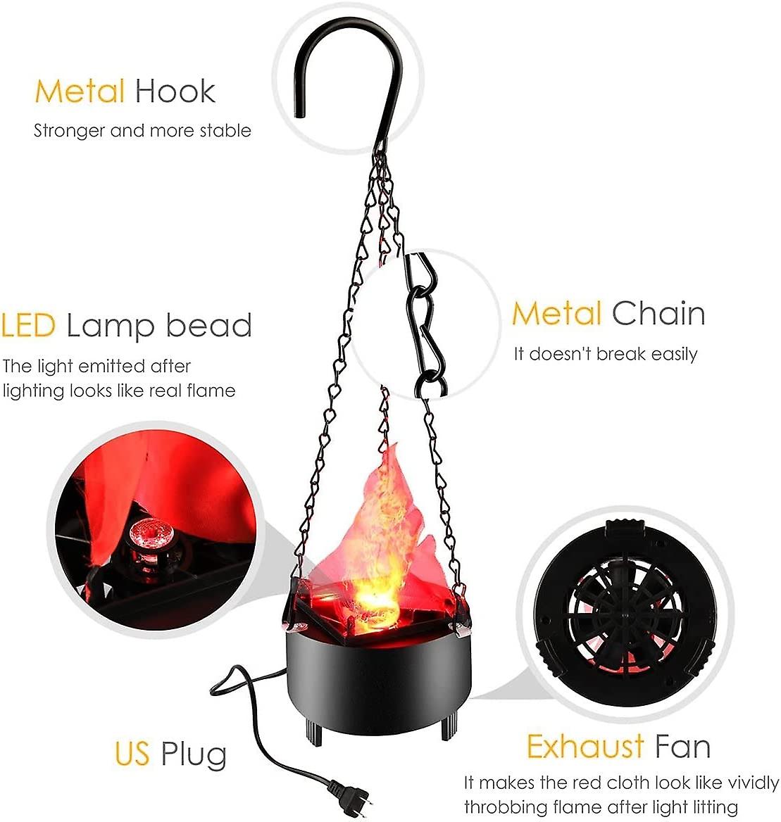 3d Fake Fire Flame Hanging Lamp Decoration，110v Artificial Flickering Flame Campfire 3d Decorative Night Light Realistic Table Lamp Stage Effect Light