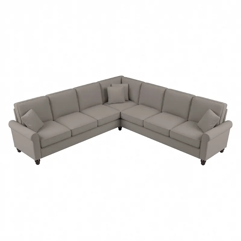 Hudson Beige L Shaped Sectional - Bush Furniture