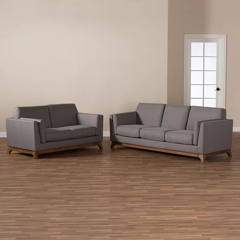 Baxton Studio Sava Couch and Loveseat 2-piece Set