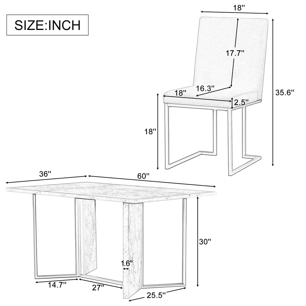 7 Piece Modern Dining Table Set