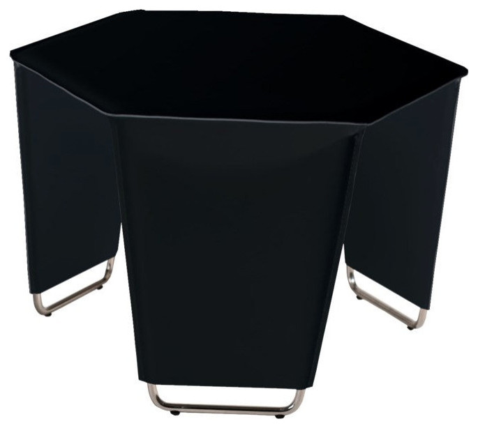 Romero End Table  Black Recycled Leather Upholstery and Chrome Legs.   Contemporary   Side Tables And End Tables   by V.S.D Furniture  Houzz