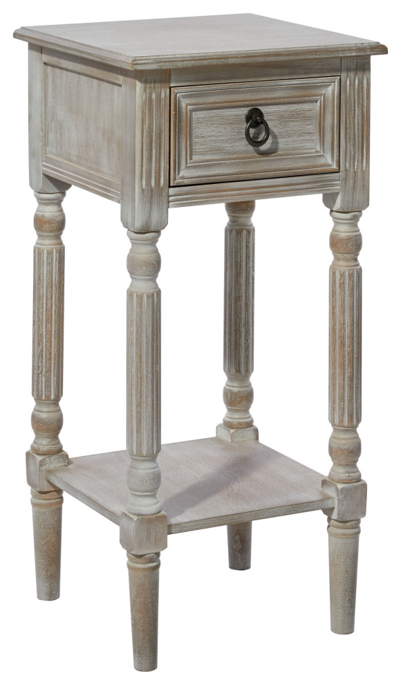 Farmhouse White Wood Accent Table 96325   French Country   Side Tables And End Tables   by Brimfield  ampMay  Houzz