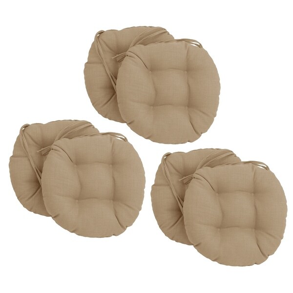 16-inch Round Tufted Indoor/ Outdoor Chair Cushions (Set of 6)