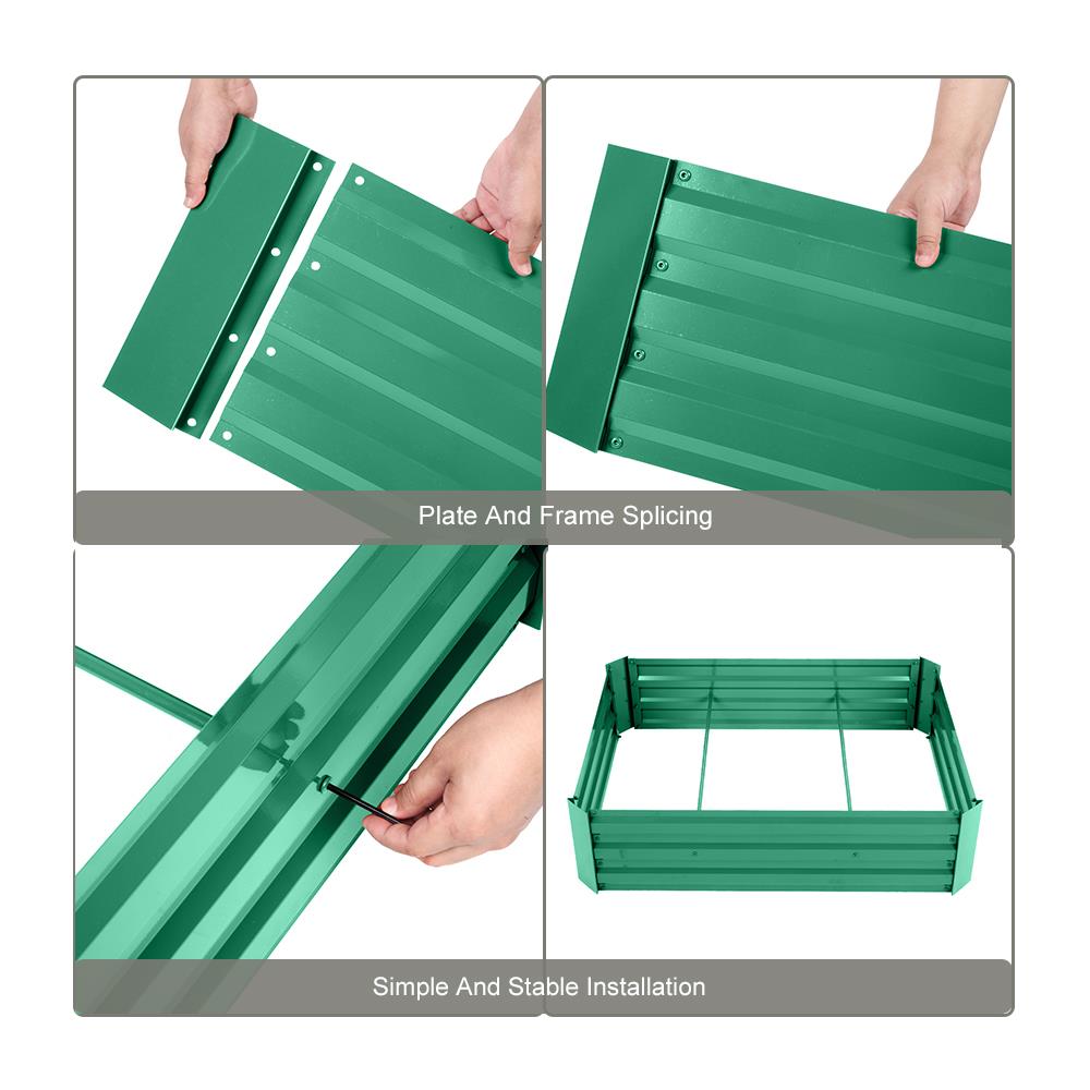 Ktaxon 48"L x 36"W x 12"H Iron Raised Garden Bed Green