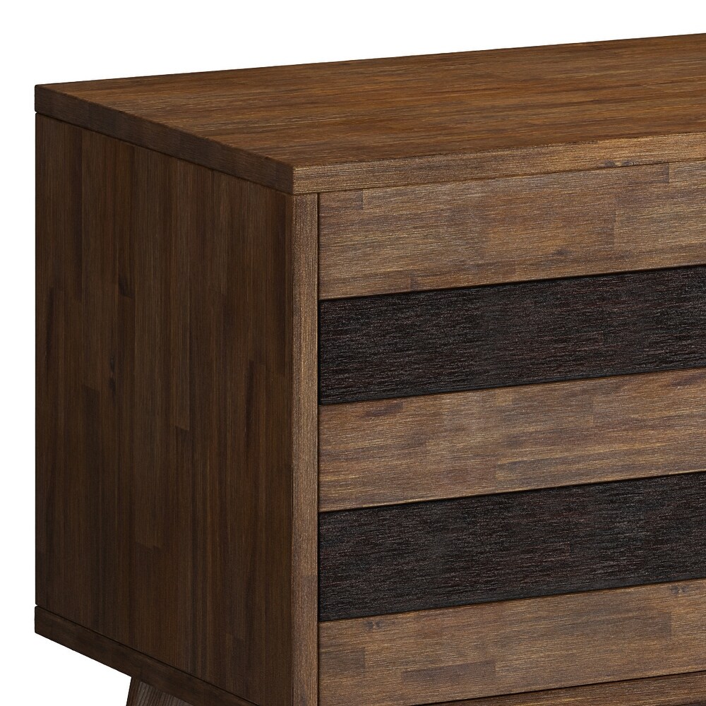Wright SOLID ACACIA WOOD 60 inch Wide Mid Century Design TV Media Stand in Rustic Natural Aged Brown   18\