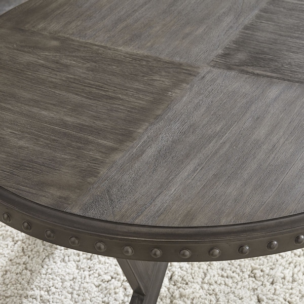 Avilla Grey Metal Round Industrial-style End Table by Greyson Living