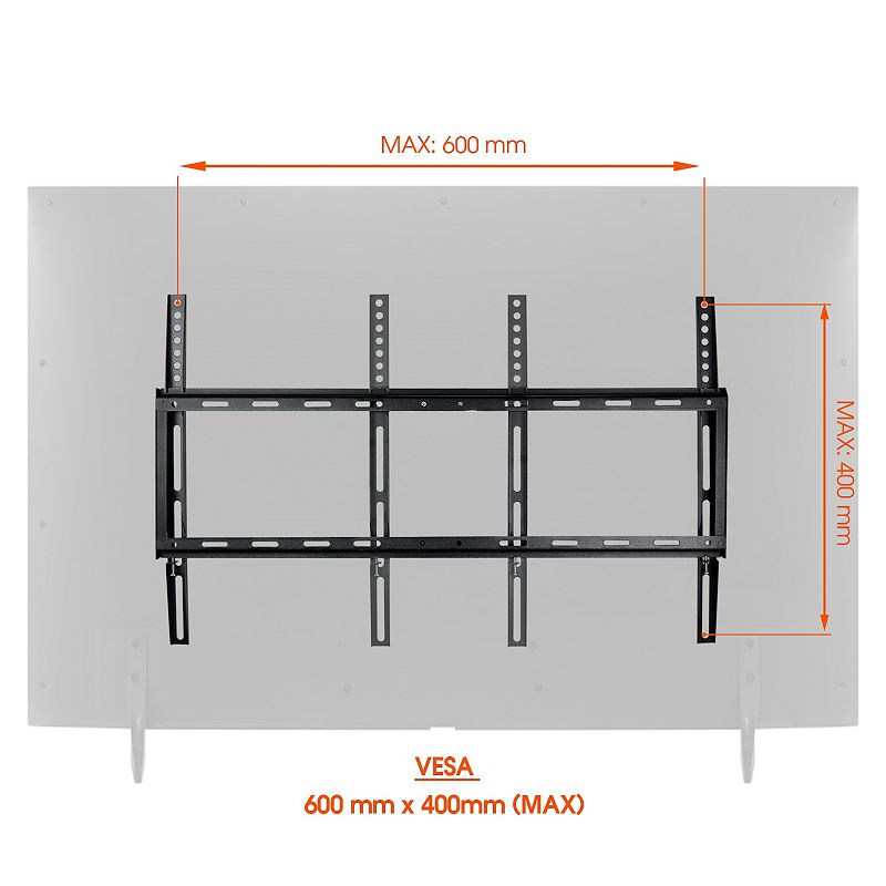 MegaMounts Fixed Wall Mount with Bubble Level for 32-70 Inch LCD， LED， and Plasma Screens