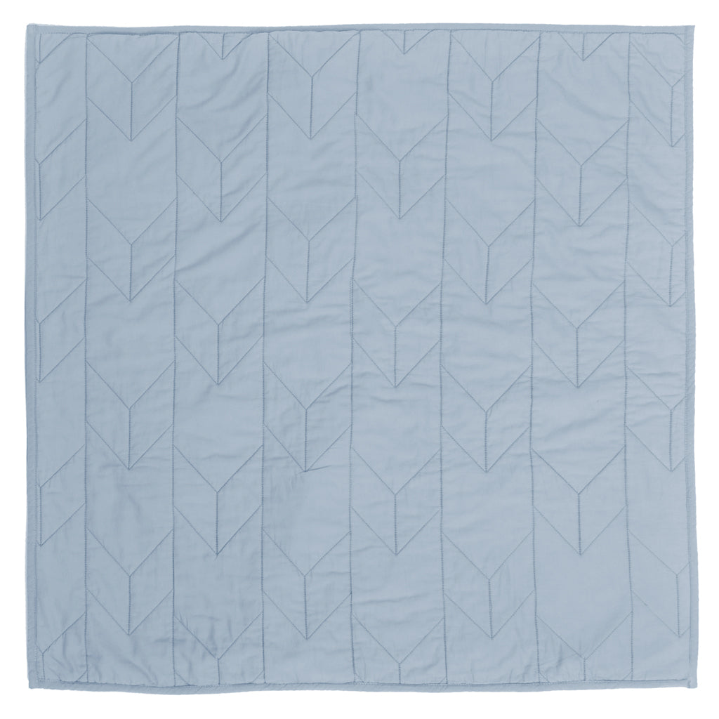 French Blue Chevron Quilt Euro Sham