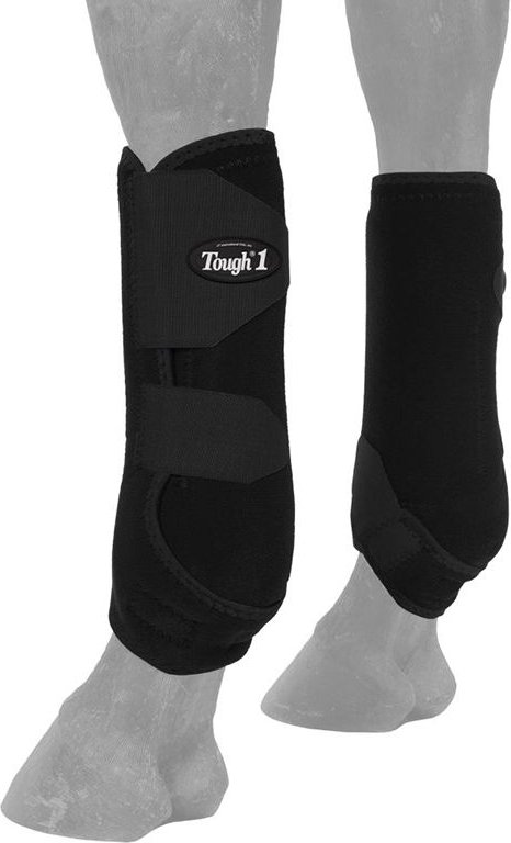 Tough-1 Extreme Vented Horse Sport Boots Set， Black