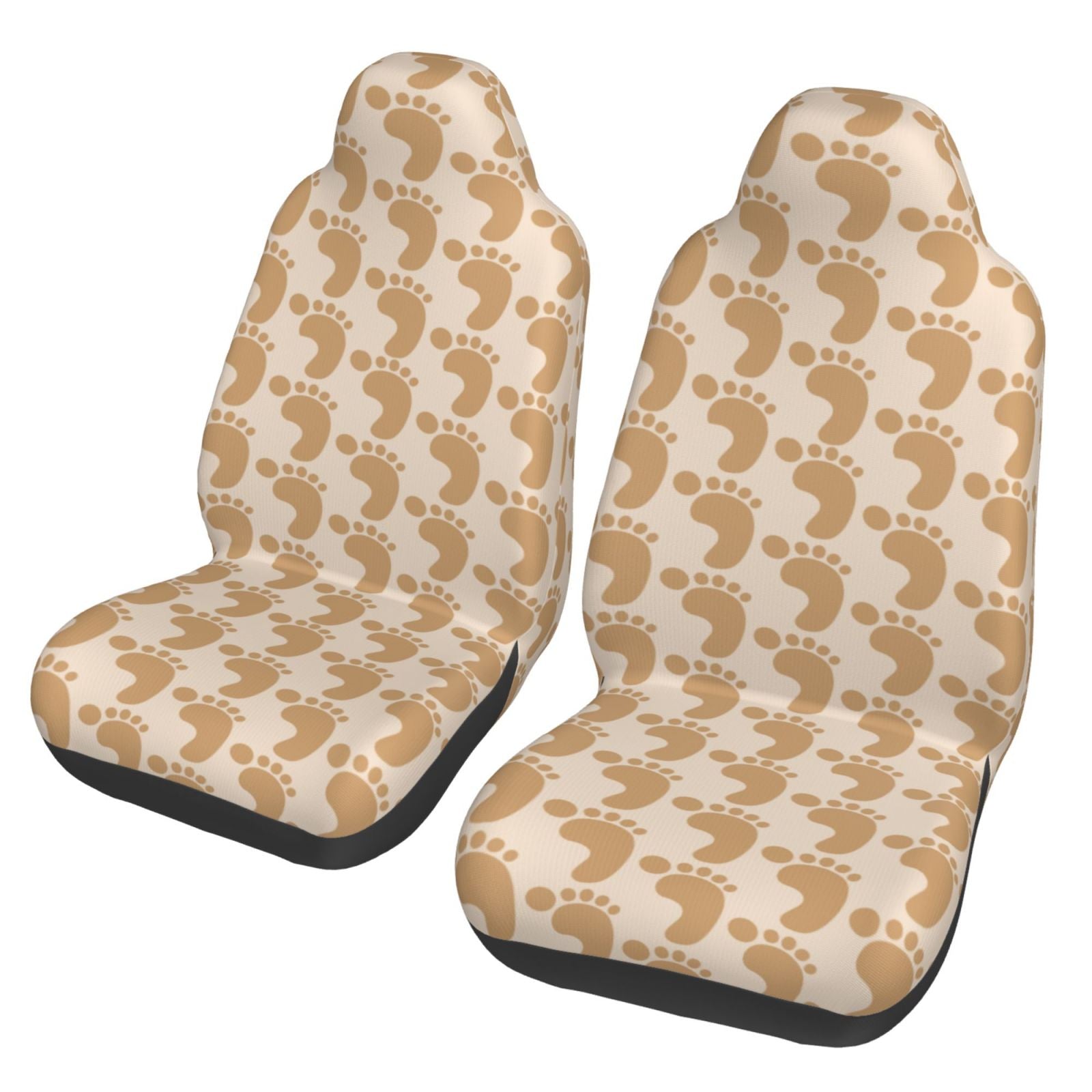 TEQUAN Front Seat Covers， Cute Footprints Pattern 2 Piece Car Seat Cover Fit Most Car SUV Truck Van