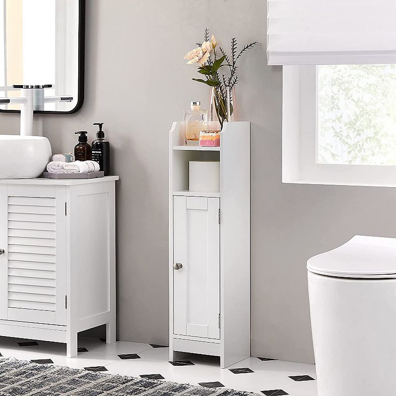 Small Bathroom Storage Corner Floor Cabinet With Doors And Shelves， Bathroom Storage Organizer