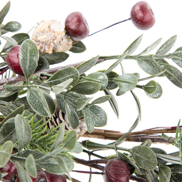 Mixed Foliage With Berries And Pinecones Artificial Christmas Spray